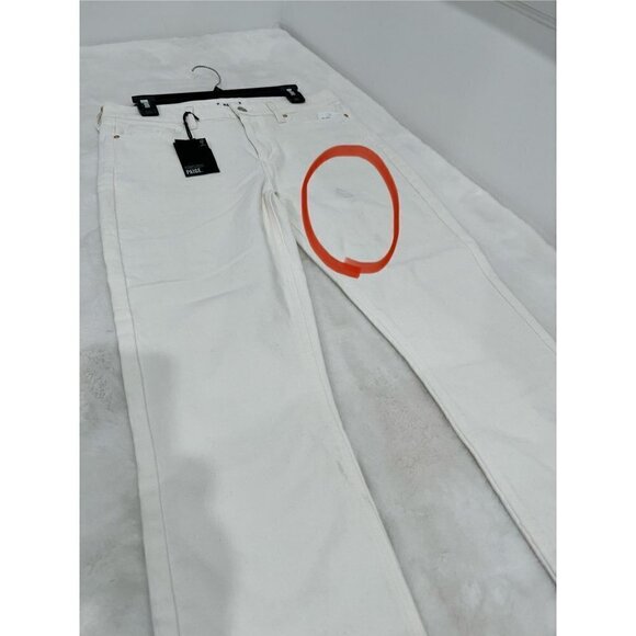 New PAIGE Size 31 Cindy - Tonal Ecru Double Back Belt Loop off-white **Stain** - Picture 4 of 14